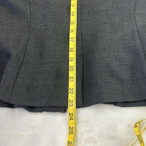 Classiques Entier XL Ruffle Hem Blazer Jacket Gray Tweed Office Professional - Picture 8 of 8